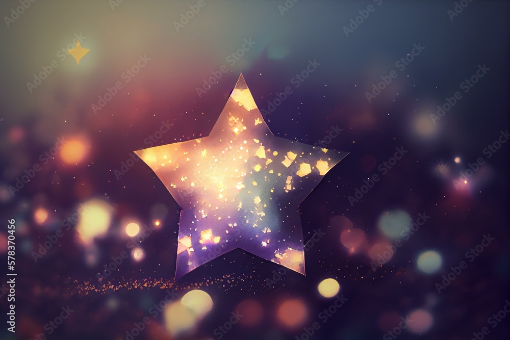 background image of star shape bokeh, star bokeh, watercolor style AI Generated