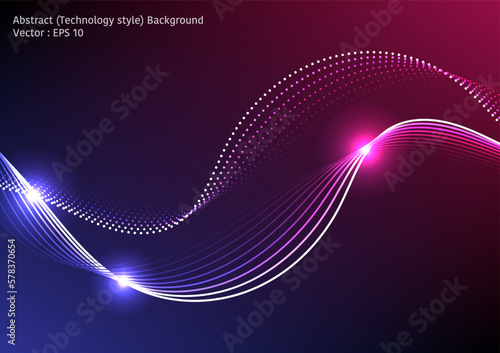 Abstract tech theme style, groups of lines for communication and network theme, with light