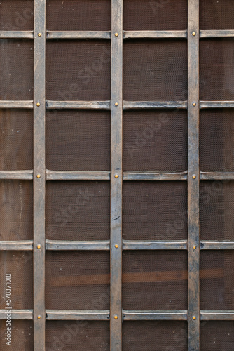 Background of metal old door with lines. A high quality.