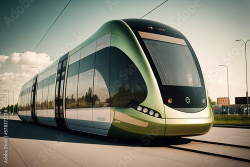 Illustration of a futuristic public transport - Created with generative ai,