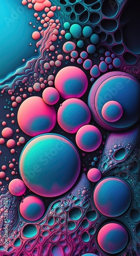 Abstract ink bubbles texture wallpaper, made with generated ai