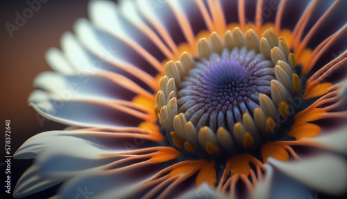 Macro shot of a flower  made with generative ai