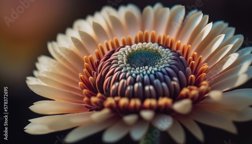 Macro shot of a flower, made with generative ai