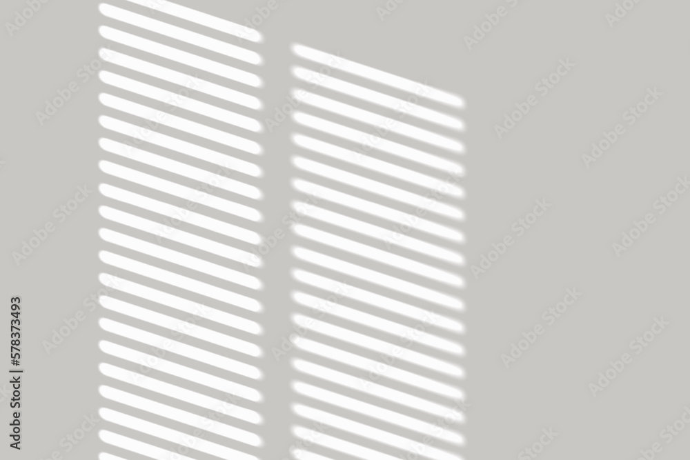 Window blinds shadow light on wall background, sun shades overlay vector effect. Window blinds