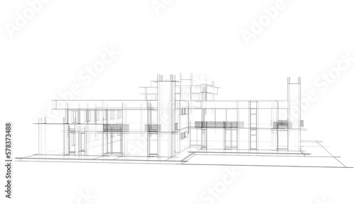 architectural drawing 3d illustration 3d rendering