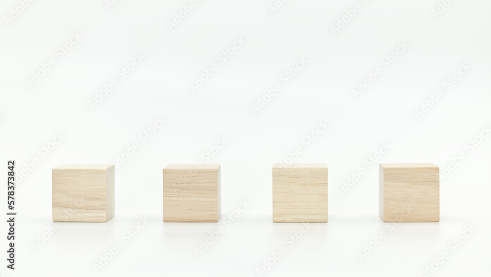 wooden blank block cubes on white background. wooden blank block cubes on white background.