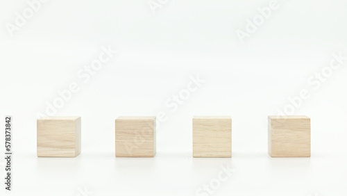 Fototapeta Naklejka Na Ścianę i Meble -  wooden blank block cubes on white background.