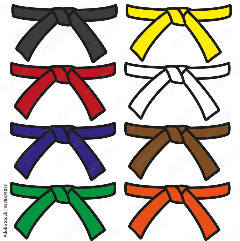 different colors of belts karate taekwon-do boxing fight different colors of belts karate taekwon-do boxing fight