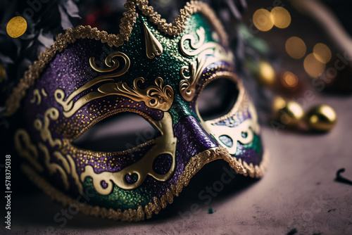 Fiesta Frenzy: A Variety of Festive Mardi Gras, Venetian or Carnivale Mask Generative AI