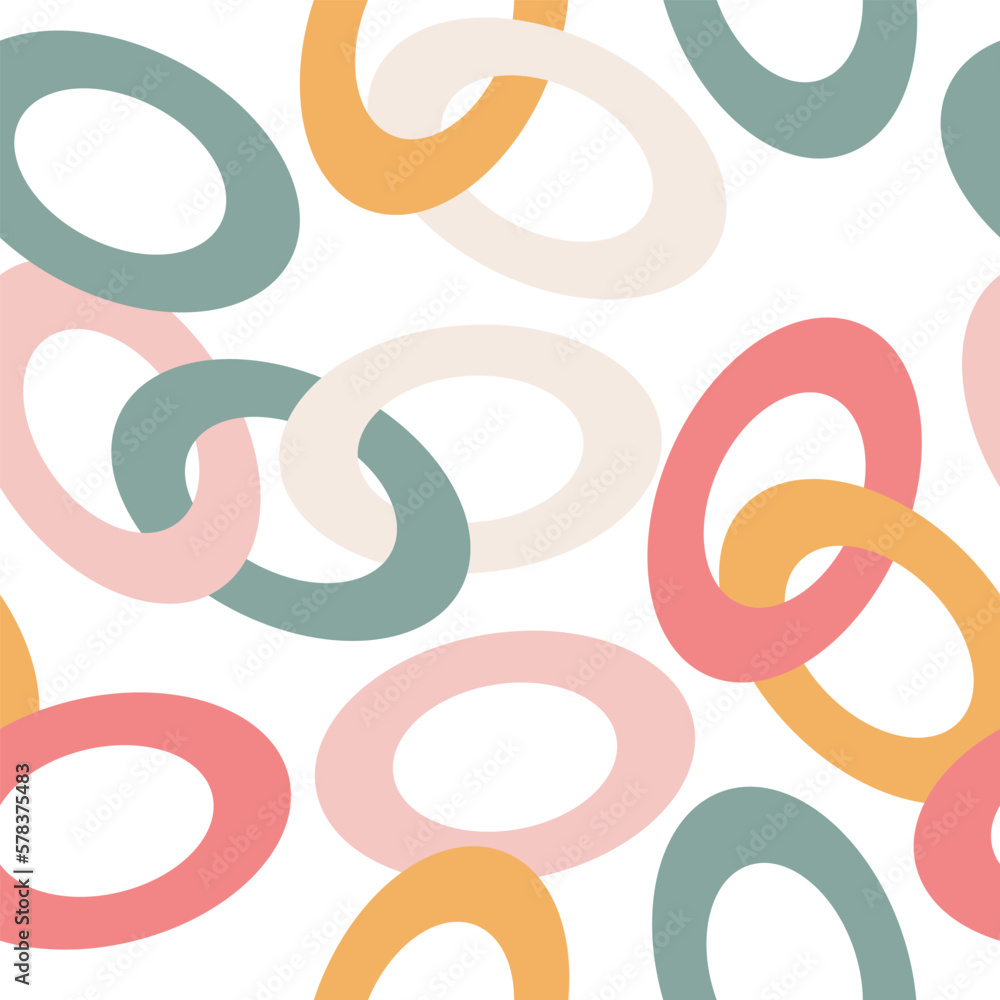 Obraz premium Ellipse oval seamless pattern abstract vector background