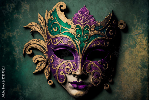 Masked Marvels: An Assortment of Festive Mardi Gras, Venetian or Carnivale Mask Generative AI