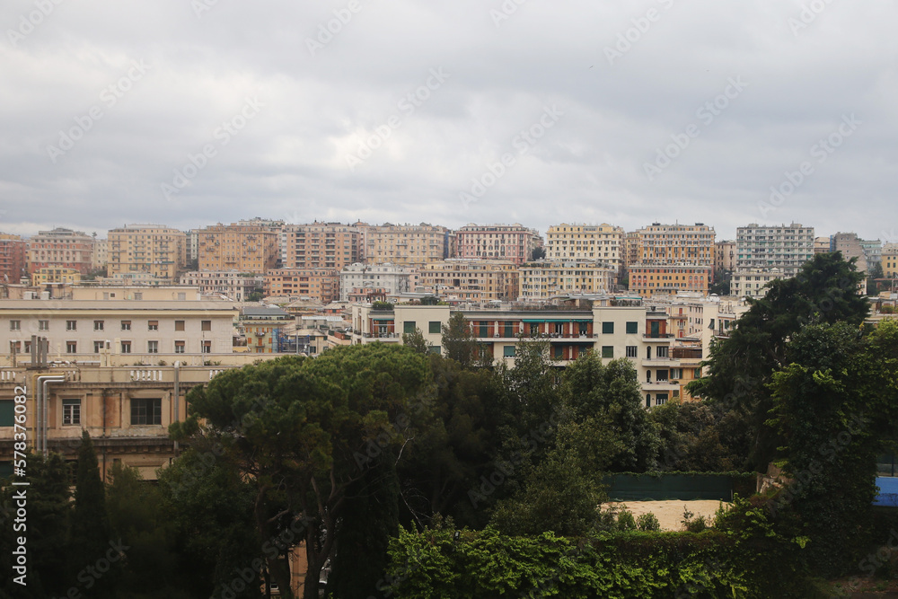 The panorama of Genoa, Italy	