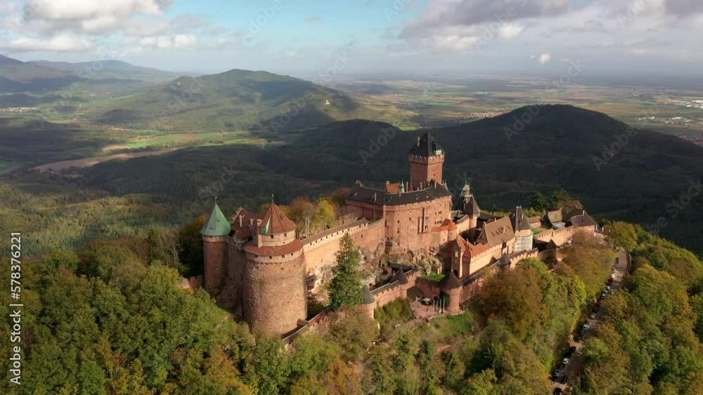 Aerial view of Haut-Koenigsbourg castle, France Alsace Aerial view of Haut-Koenigsbourg castle, France Alsace