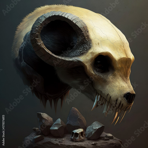 Fotografie, Tablou honey badger skull, ai