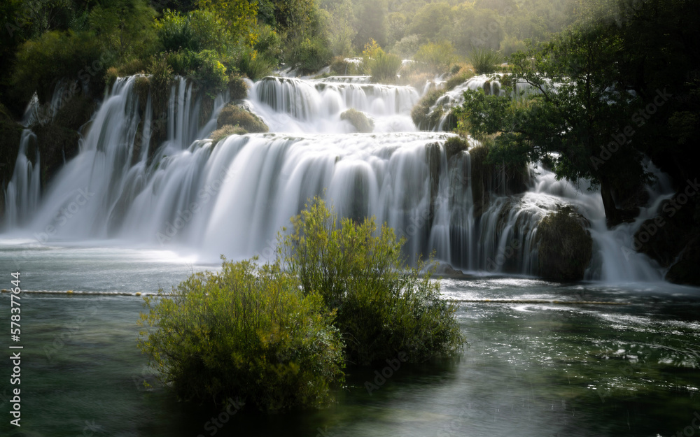 Fototapeta premium waterfall in the forest, Nationalpark Krka