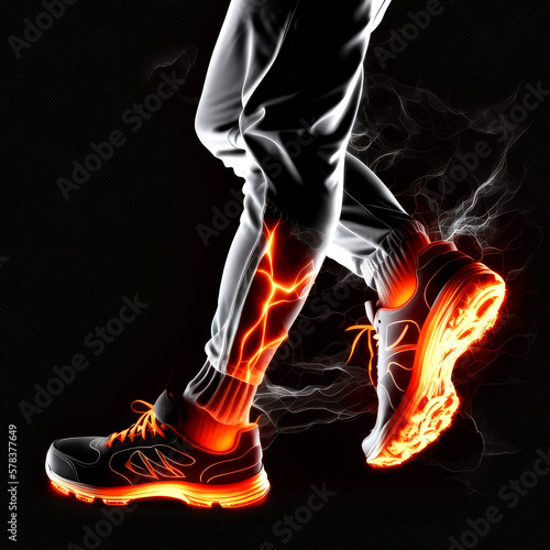 Side view of a jogger legs, ai