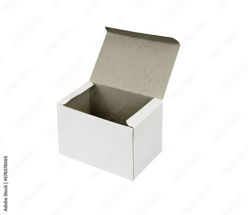 Open white box isolated for mockups Open white box isolated for mockups
