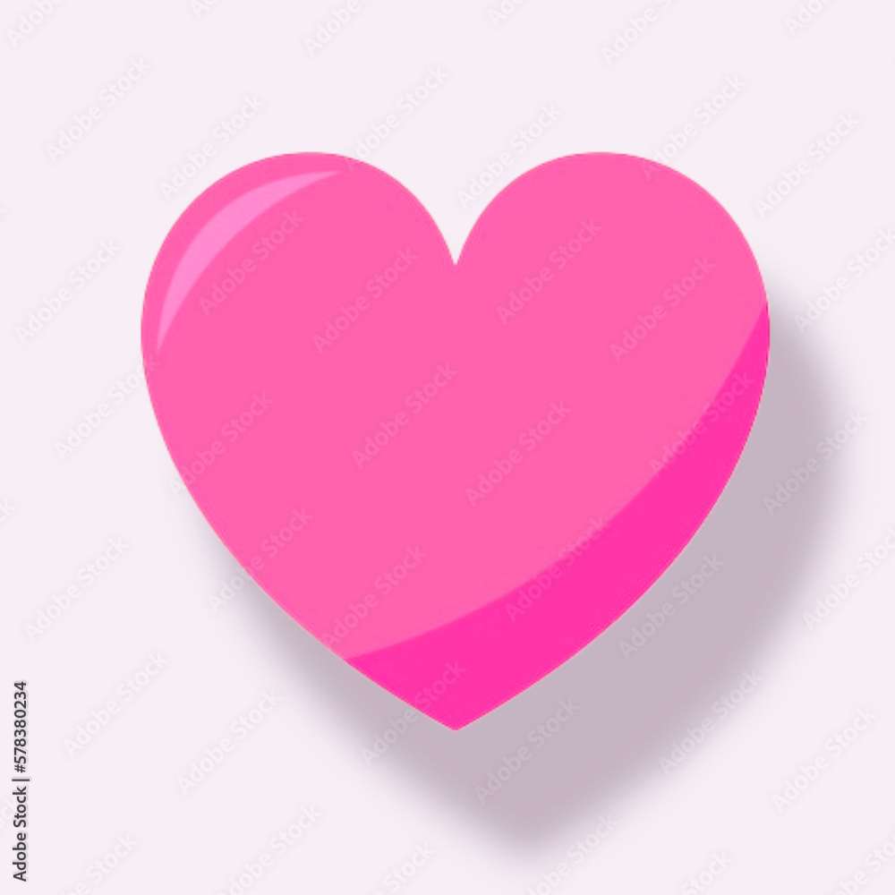 pink heart on white