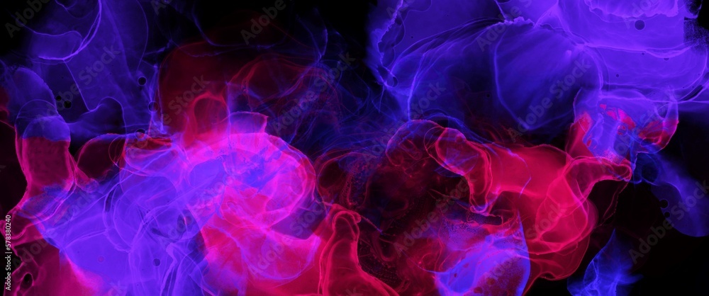 Fototapeta premium Pink and blue alcohol ink background, creative hand drawn art, fluid illustration with liquid technique, wallpaper for printed materials, watercolor texture for wall decorations, brochures or flyers