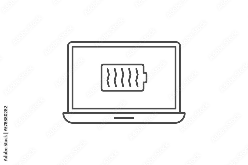 Laptop and battery notification icon vector design Laptop and battery notification icon vector design