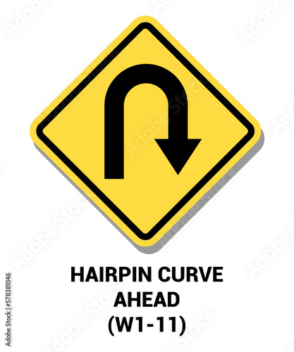 Manual On Uniform Traffic Control Device ( MUTCD ) Hairpin Curve Ahead United States Road Symbol Sign