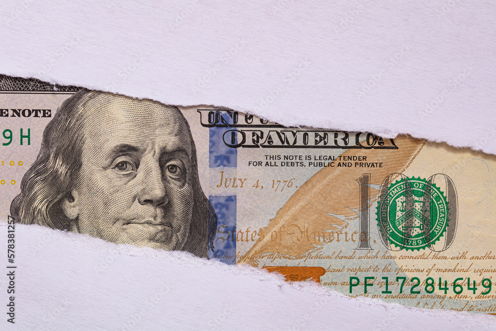 100 US Dollar Banknote In Torn Paper Hole Stock Photo Adobe Stock bangkok-post-baht-to-strengthen-against-us-dollar