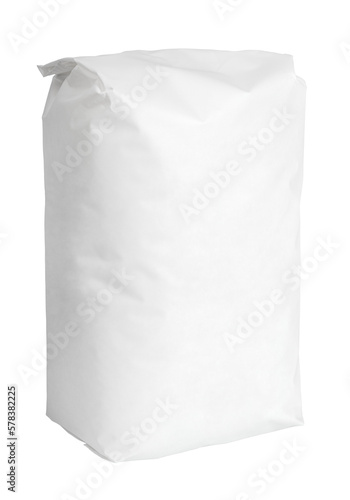 Photo Blank paper bag package of salt isolated on transparent background