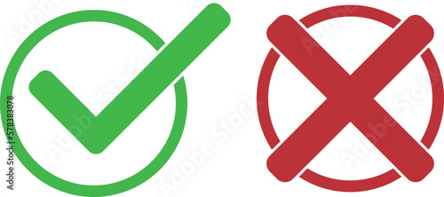 green check mark and red cross choise icons