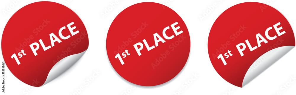 1st PLACE - red round sticker banners 1st PLACE - red round sticker banners