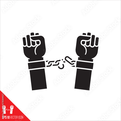 Breaking chains vector glyph icon