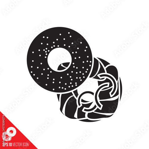Bagel with lox vector icon