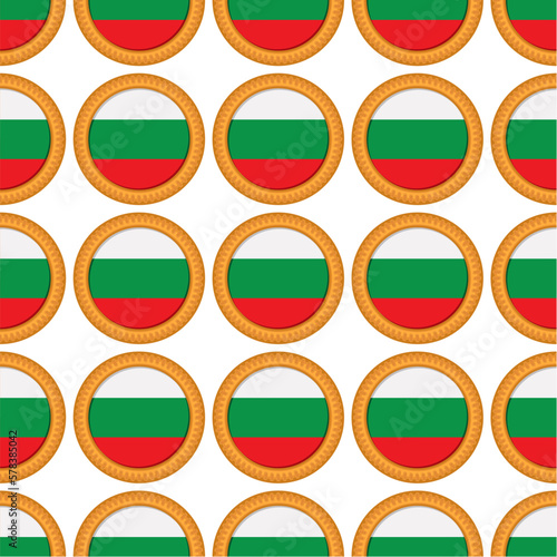 Free Download Pattern cookie with flag country Bulgaria in tasty biscuit - GFXLoad