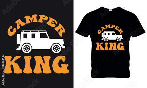 A t - shirt that says camper king on it