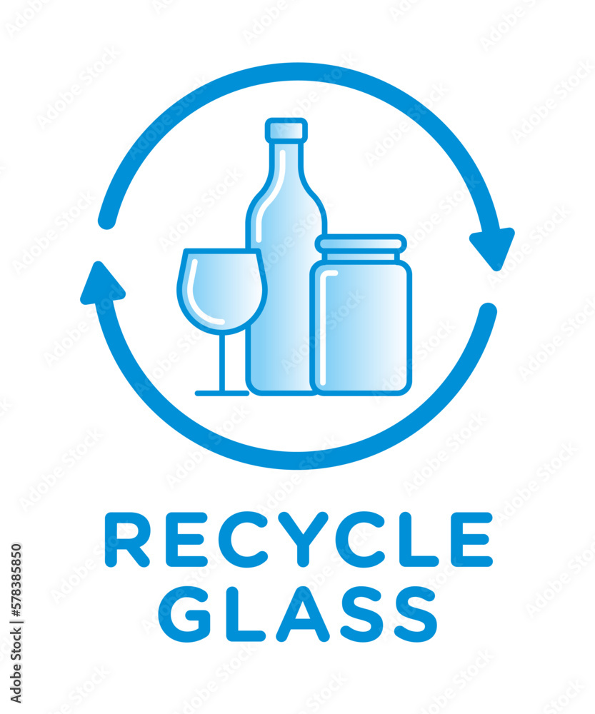 Recycle glass vector icon logo badge Recycle glass vector icon logo badge
