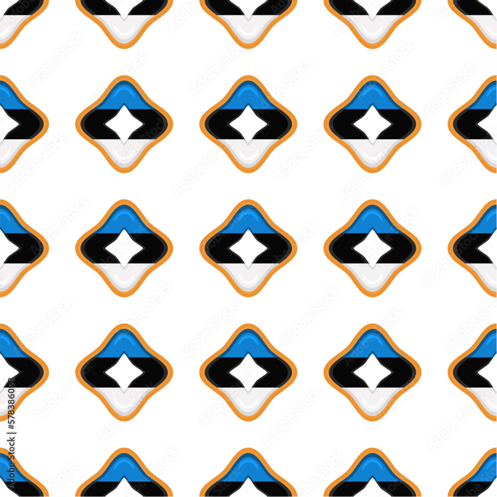 Pattern cookie with flag country Estonia in tasty biscuit Pattern cookie with flag country Estonia in tasty biscuit