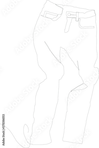 Single line drawing pant vector illustration