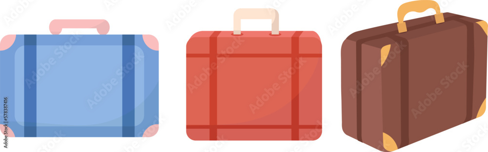 set of suitcases in flat style, vector set of suitcases in flat style, vector