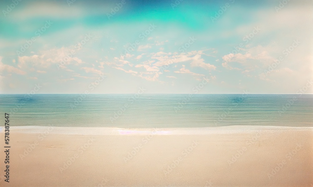 Seascape abstract beach background, sea and sky, generative AI