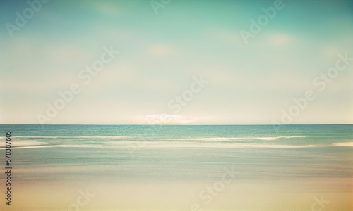 Seascape abstract beach background, sea and sky, generative AI