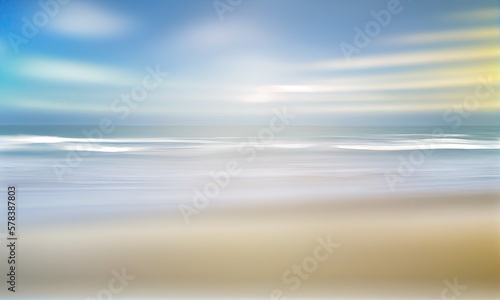 Seascape abstract beach background, sea and sky, generative AI