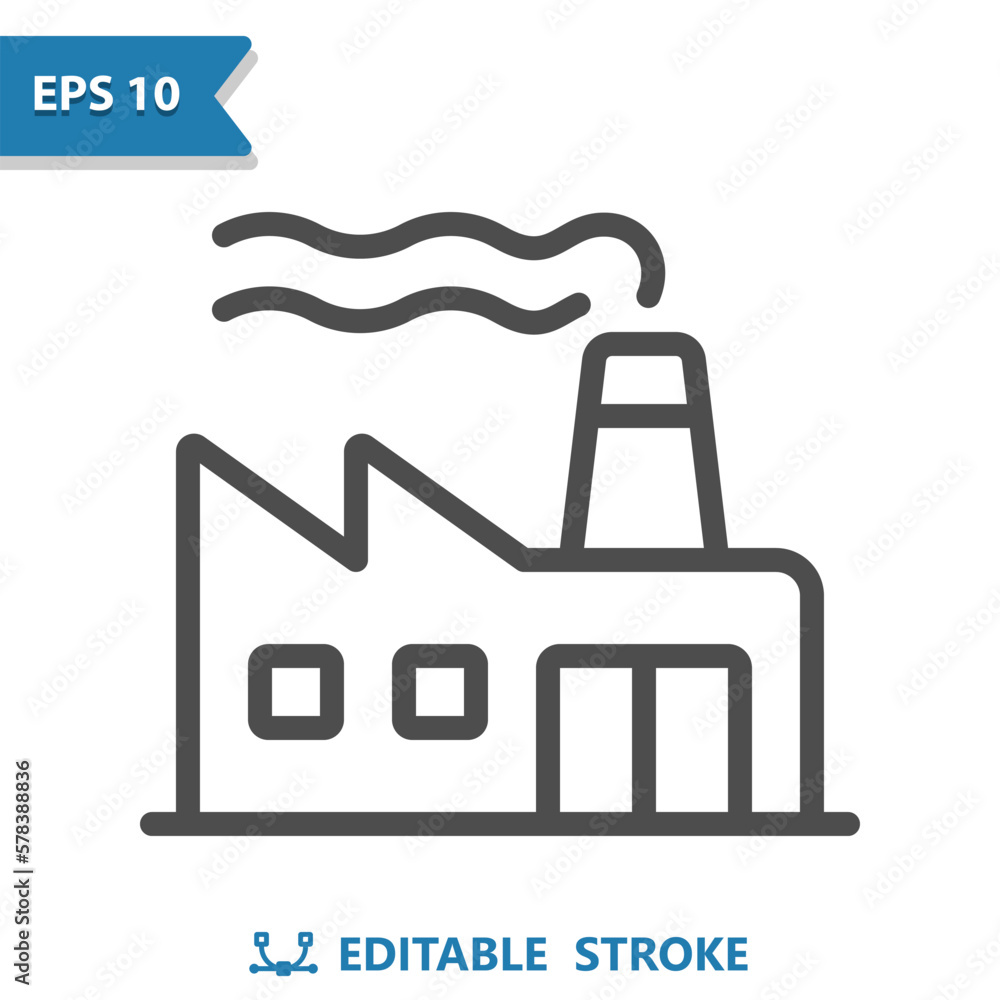 Factory Icon. Power Plant, Building, Industry