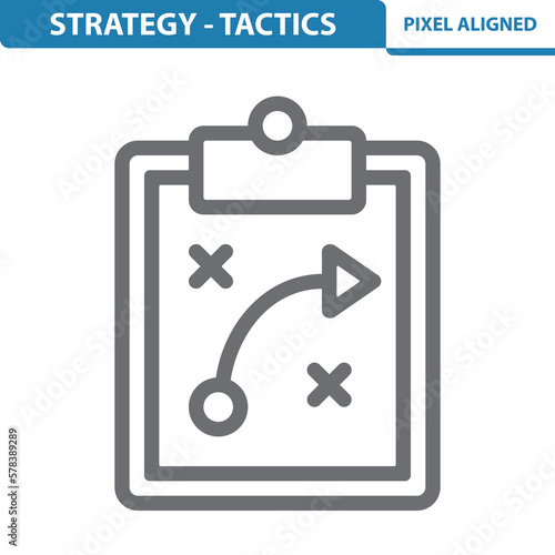 Strategy - Tactics Icon. Plan, Clipboard