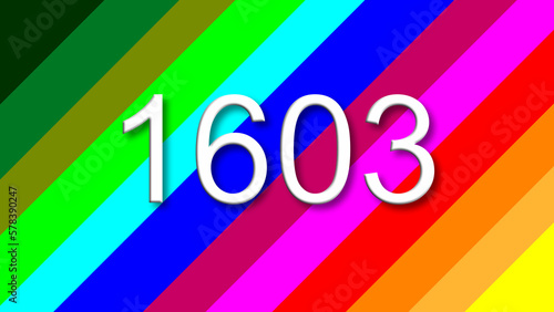 1603 colorful rainbow background year number