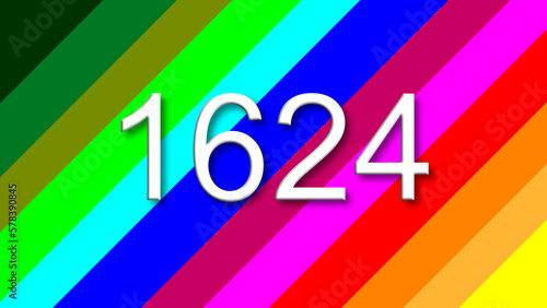 1624 colorful rainbow background year number