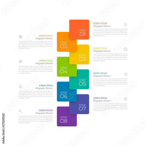 Fototapeta Modern infographic Timeline template can be used for workflow layout, diagram, number options, web design
