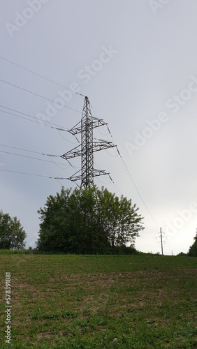 power lines in the field