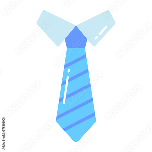Long piece of cloth that knotted around the neck, fashion necktie vector