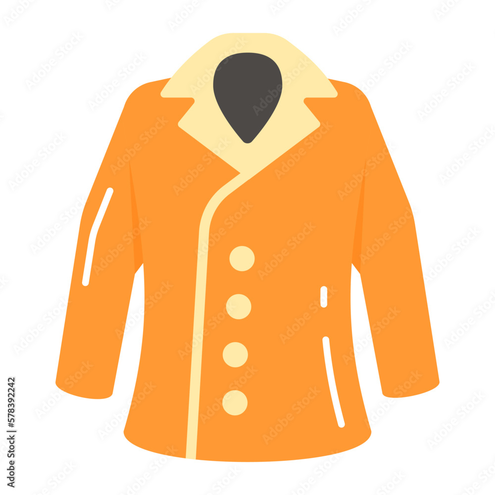 A long outfit for winter covering, editable icon of coat A long outfit for winter covering, editable icon of coat