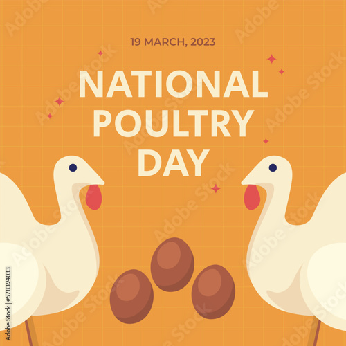 vector graphic of national poultry day good for national poultry day celebration. flat design. flyer design.flat illustration.