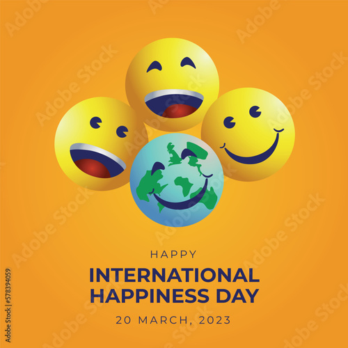 vector graphic of international day of happiness good for international day of happiness celebration. flat design. flyer design.flat illustration.